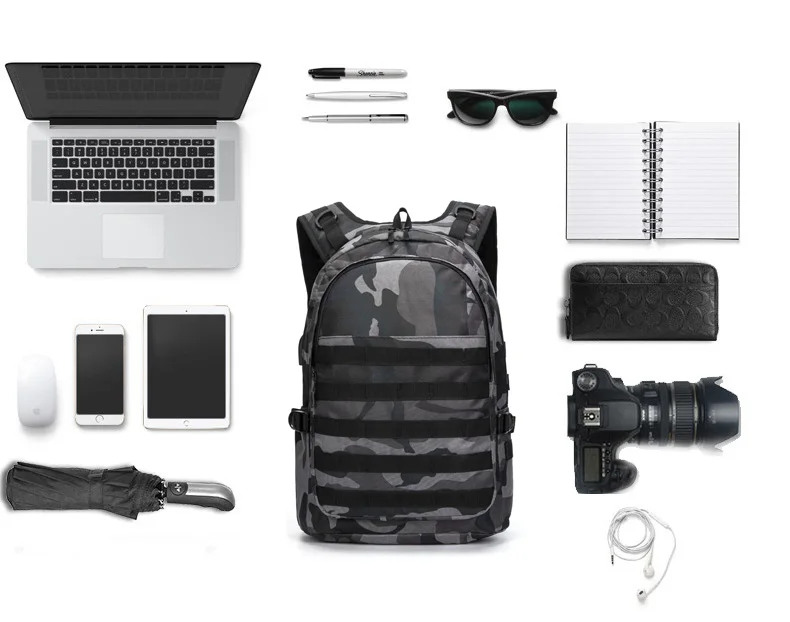PUBG рюкзак мужская сумка Mochila Pubg Battlefield infants пакет камуфляж путешествия холст USB разъем для наушников сзади сумка рюкзак