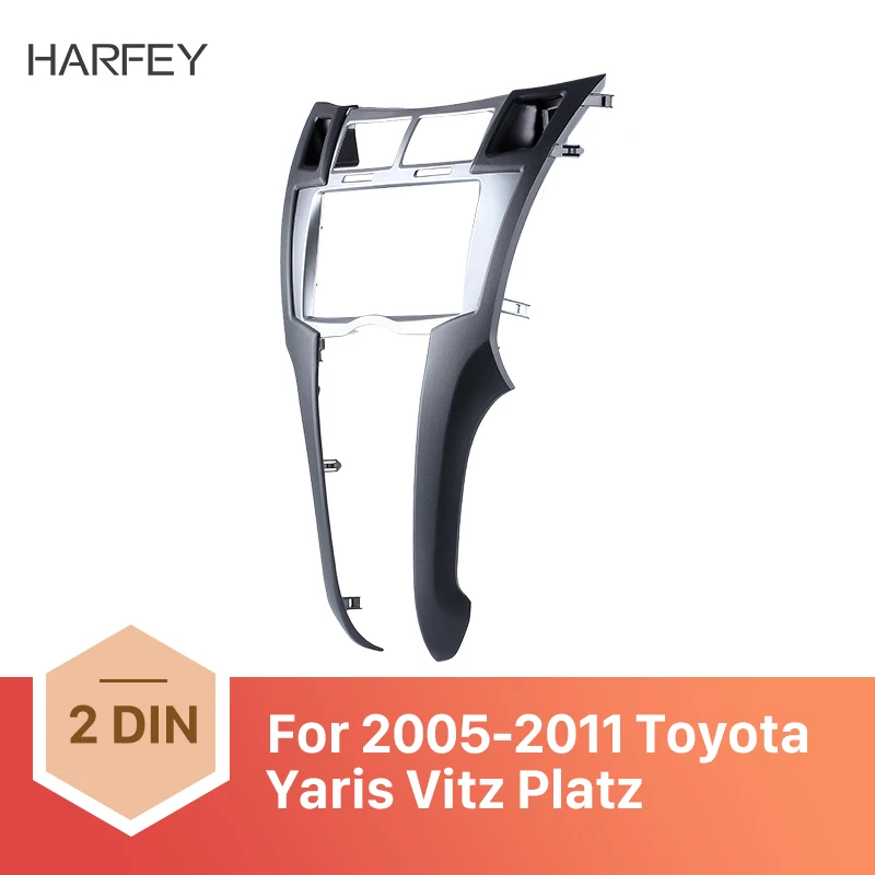 

Harfey 2Din Car Radio Frame Fascia For Toyota Yaris Vitz Platz 2005 2006 2007 2008 2009 2010 2011 Cover Trim Kit 178*100mm Panel