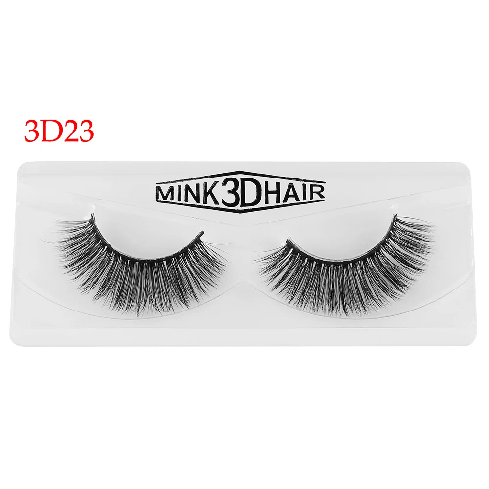 1 Pair 3D Faux Mink Hair False Eyelashes Wispy Fluffy Natural Long Full Strip Lashes Extension Makeup Tool Handmade Cruelty-free - Цвет: 3D23