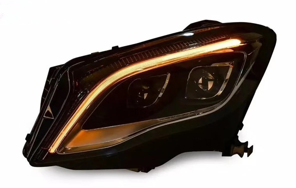 1 комплект налобный фонарь для Benz GLA 200 220 260 фары, светодиодные фары дневного света DRL с двойными линзами