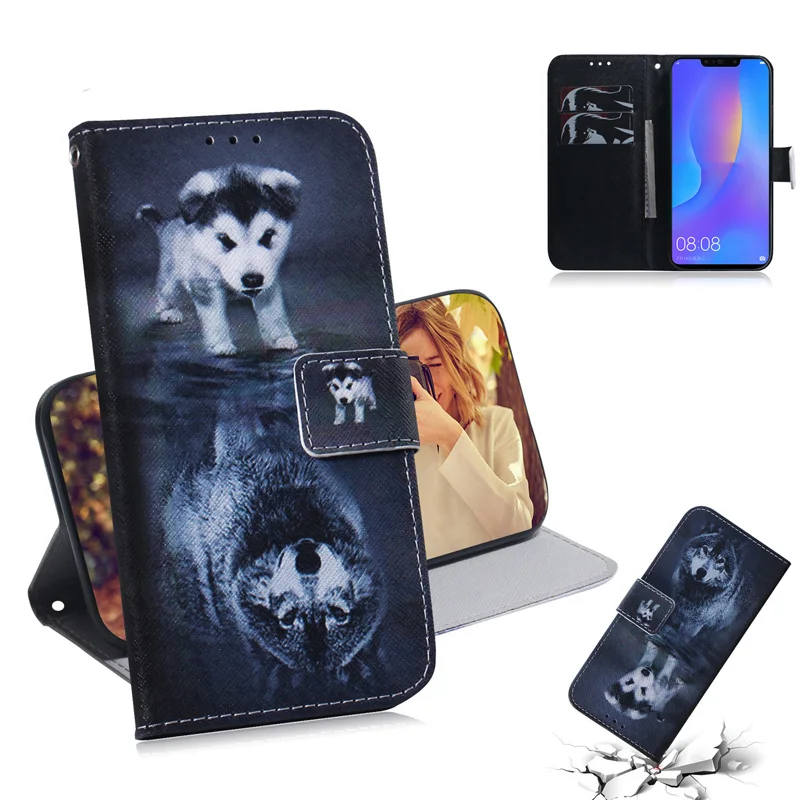 

2019 Flip Wallet Case For Huawei Honor 10 Lite Case P Smart Plus Leather Cover For Huawei P Smart 2019 Case Mobile Phone Bag