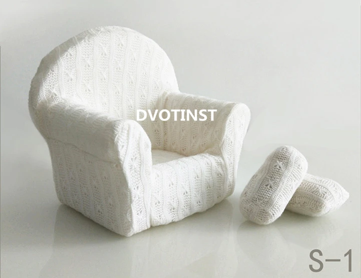Dvotinst Новорожденный ребенок реквизит для фотосъемки позирует мини-диван кресло+ 2 шт. подушки для фотосъемки аксессуары для фотостудии - Цвет: S-1