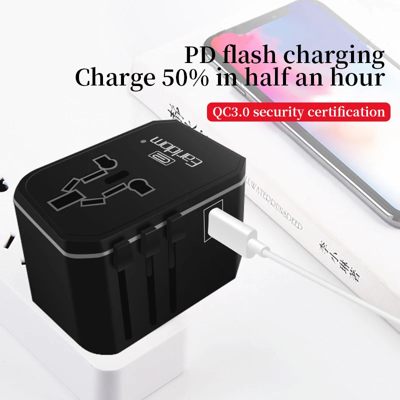Earldom Quick Charge 3,0 Multi порты и разъёмы USB зарядное устройство Универсальный адаптеры питания с 2 USB поддержка США Великобритания Австралия ЕС Plug