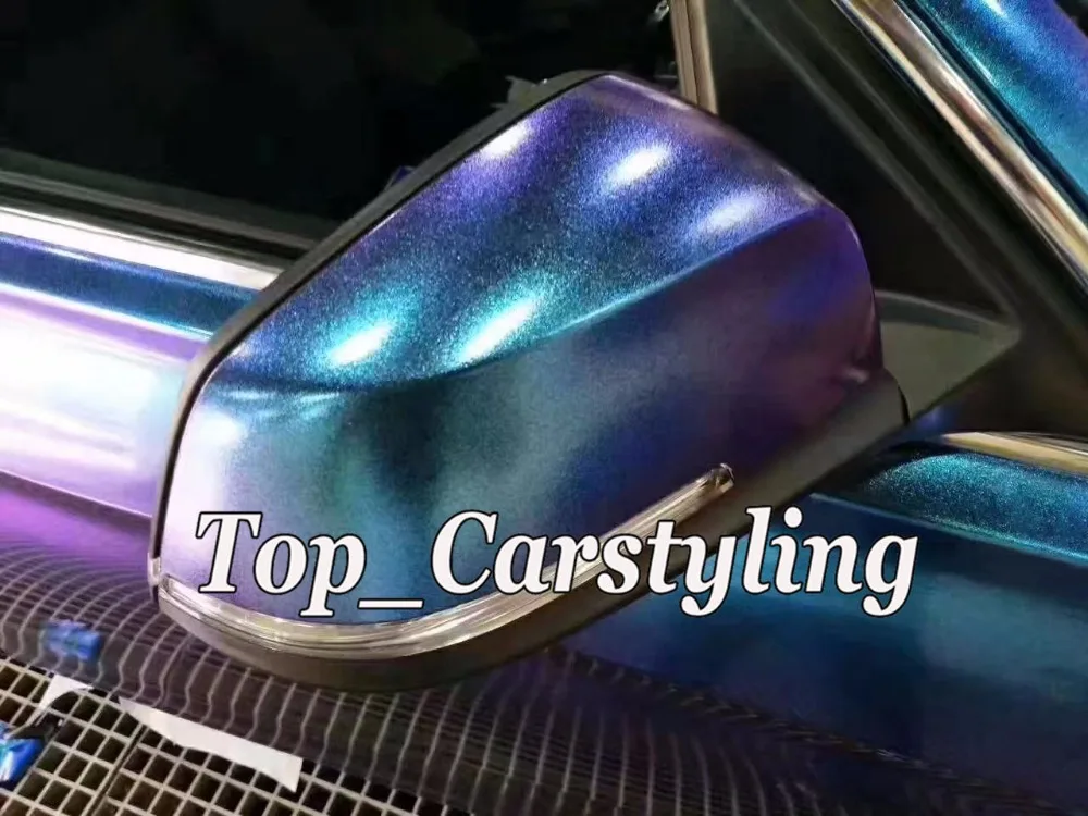 blue to purple flip flop satin chameleon matte car wrapping film APA (3)
