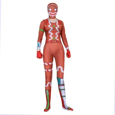Игра битва Royale Merry Marauder Ginger Gunner Детский костюм для косплея Для Взрослых Zentai боди Fortniter костюм комбинезоны