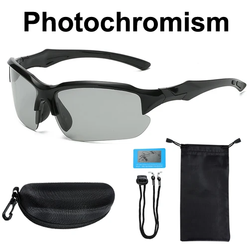 Фотохромные велосипедные солнцезащитные очки, поляризационные велосипедные очки для мужчин и женщин, очки для вождения, UV400, MTB, для шоссейного велосипеда, спортивные очки - Цвет: Светло-серый
