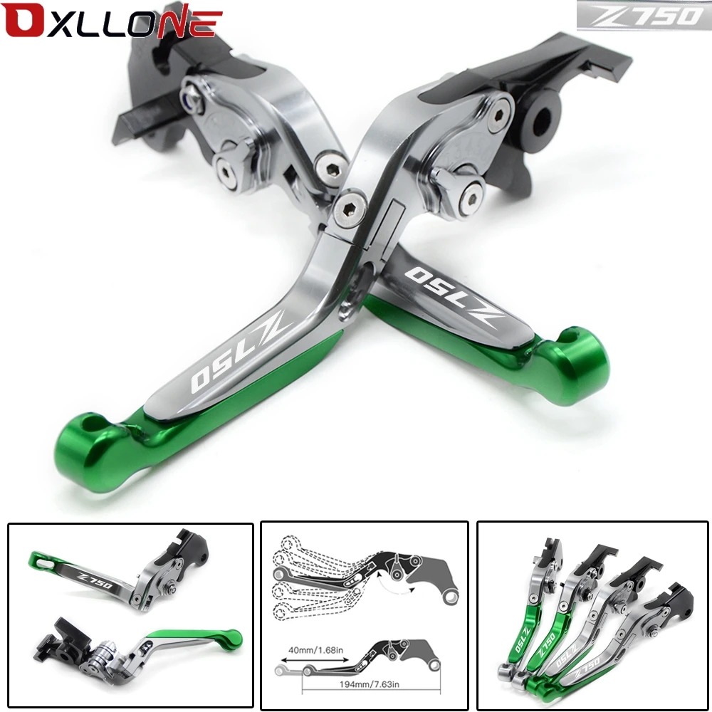 

FOR KAWASAKI Z750 2007 2008 2009 2010 2011 2012 CNC FOLDING EXTENDABLE BRAKE CLUTCH LEVERS&HANDLEBAR HAND GRIPS GRIP HANDBRAKE