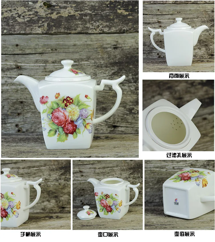 Fashion British Bone China Coffee Pot European Style Afternoon Tea Teaset Ceramic Teapot Coffee Pot Flower Tea Pot Porcelain Pot