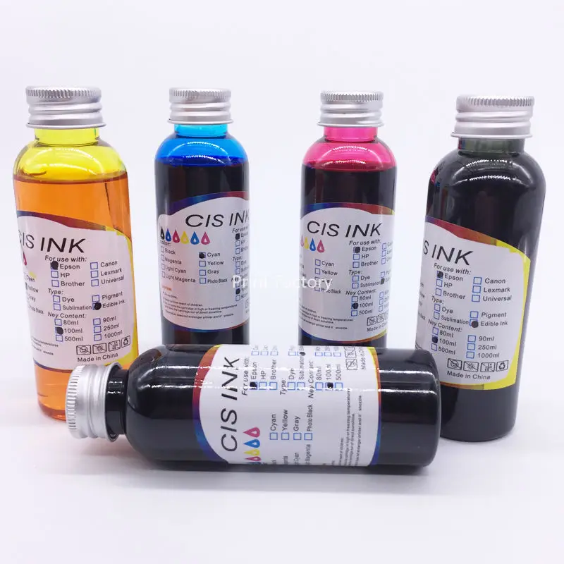 Съедобные чернила для Canon IP7250 IP8750 MG5450 MX725 MX925 MG6450 MG5550 IX6850 5 шт. PGI 550/PGI550 CLI551|edible ink|ink for