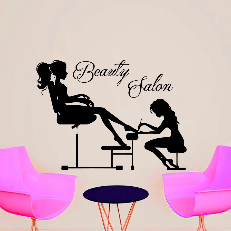 

Beauty Salon Wall Sticker Manicure Beautician Manicuring Girl'S Toenail Removable DIY Home Decor Vinyl Fashionable Wall Decals