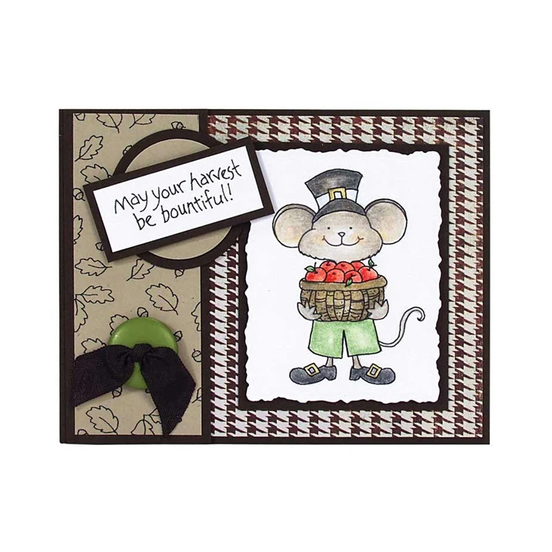 Thanksgiving Mouse Transparent Clear Silicone Stamp/Seal for DIY Scrapbooking/Photo Album Decorative Card Making Stamps 4x4inch