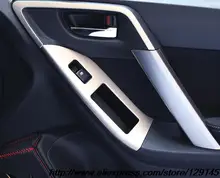 ACCESSOIRES FOR SUBARU FORESTER 2013 2014 2015 2016 ARMREST SWITCH PANEL AND INTERIOR DOOR HANDLE FRAME STAINLESS STEEL TRIM