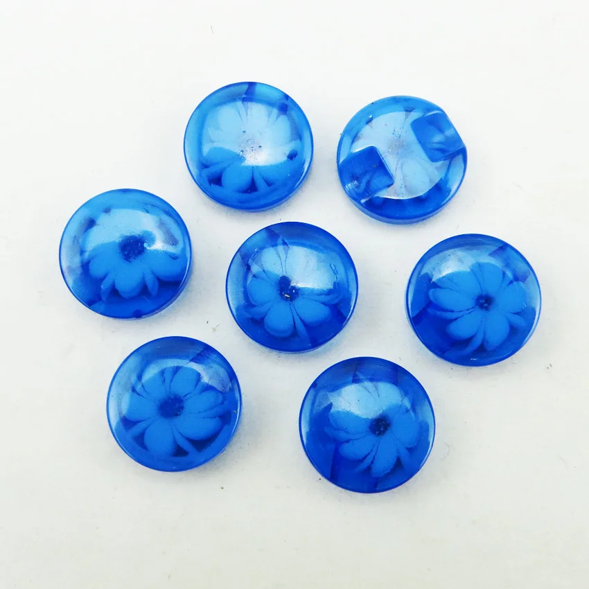 12 мм 50 шт цветы sweate полимерная одежда пуговицы круглая одежда бренда кнопки пальто подходит R-285 - Цвет: Sapphire blue