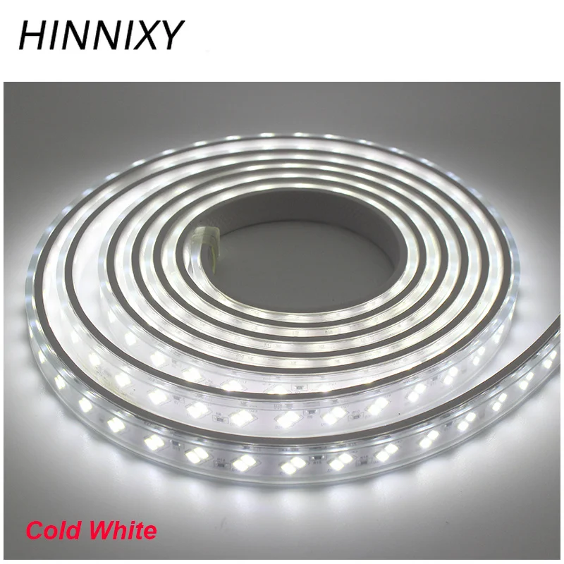 Hinnixy LED IP67 водонепроницаемая Регулируемая полоска лампа 220В Теплая/холодная белая