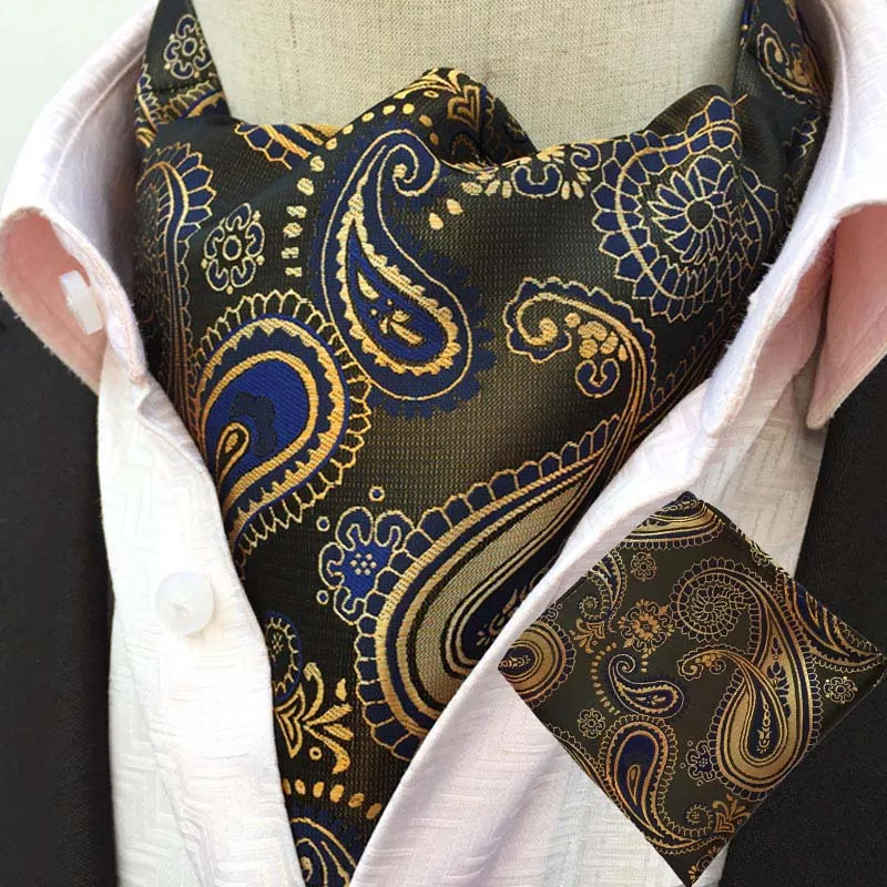 Для мужчин Пейсли Шелковый шейный платок Аскот галстук платок Карманный квадратный набор Лот BWTHZ0238
