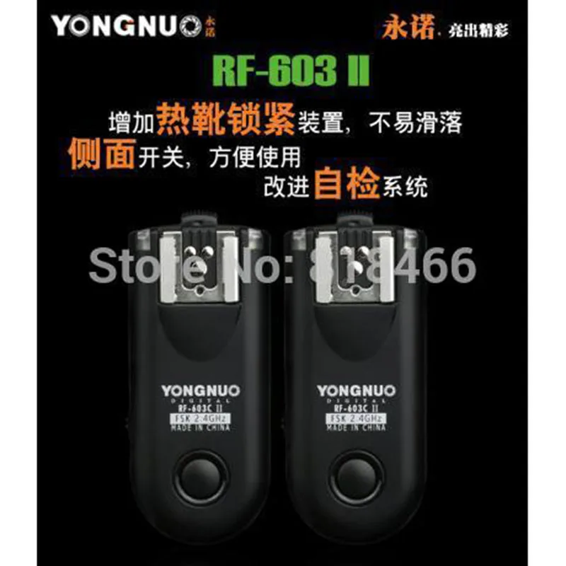 Yongnuo Flash Trigger RF-603II C RF603c c1 c3 ii RF 603 2 Transceivers for Canon 5dII 1D 6D 7D 50d 60d 500d 600d 1000d ti5 ti6 flash trigger