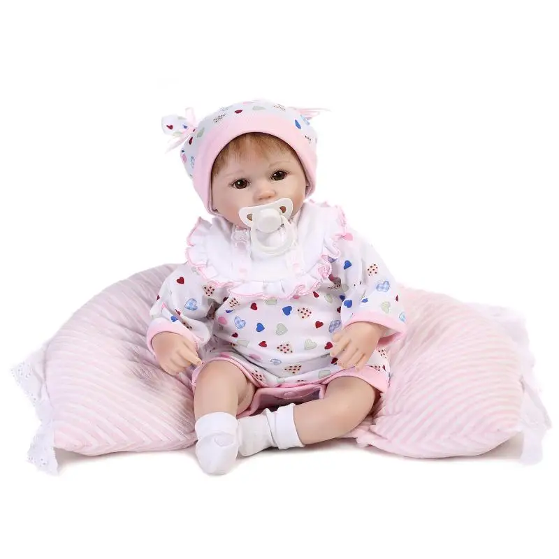 Npkdoll Cute Handmade Soft Vinyl Silicone Ultra Lifelike Reborn Baby  Girl Doll with Bottle 17 Inch (42cm)