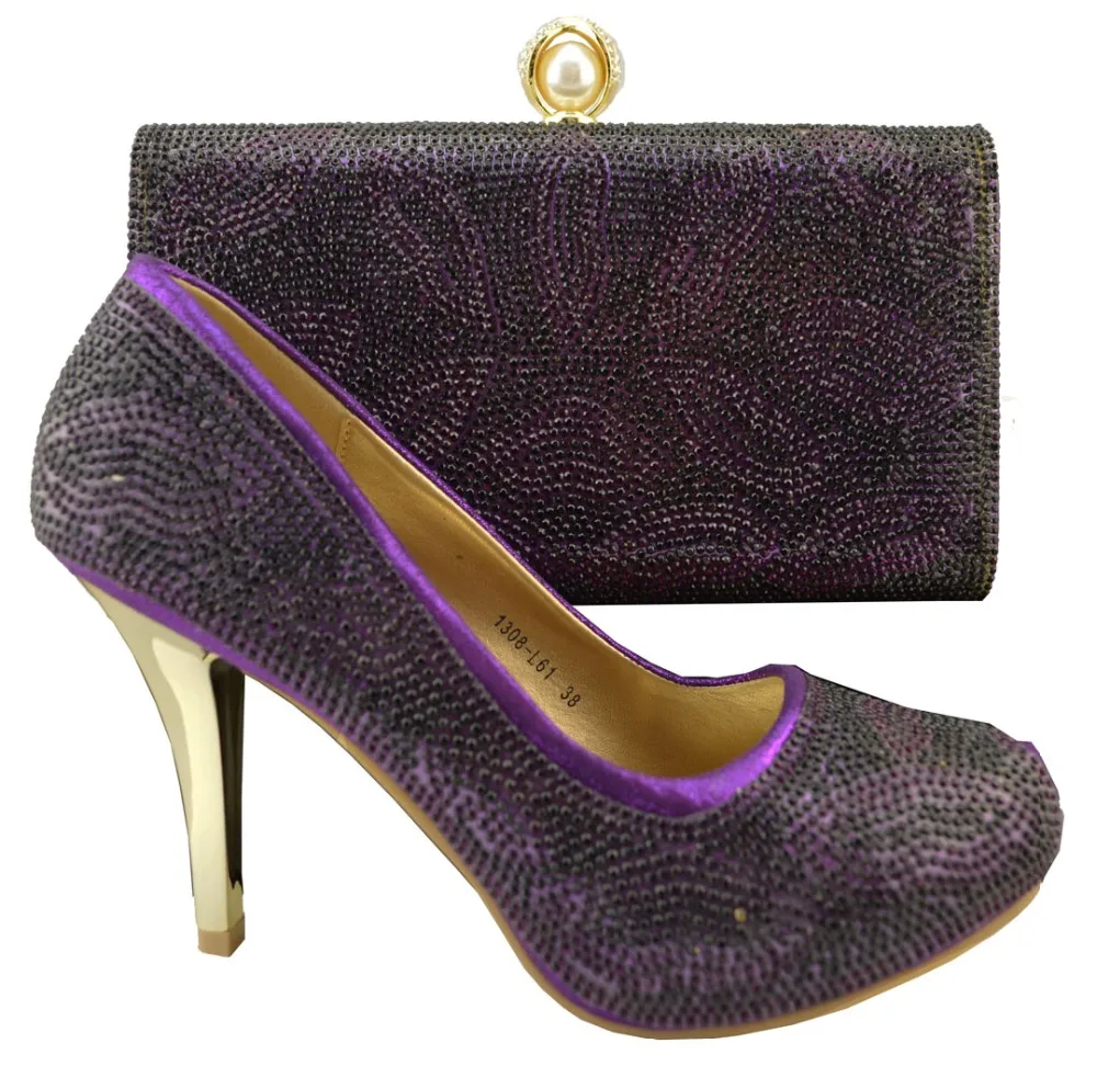 oro Con Colore E wine Alti Da Viola Di Borsa Sposa viola Italiane Decorato Blu Tacchi orange Borse Scarpe Nuovo Arrivo Set Eleganti Strass HEXwzz