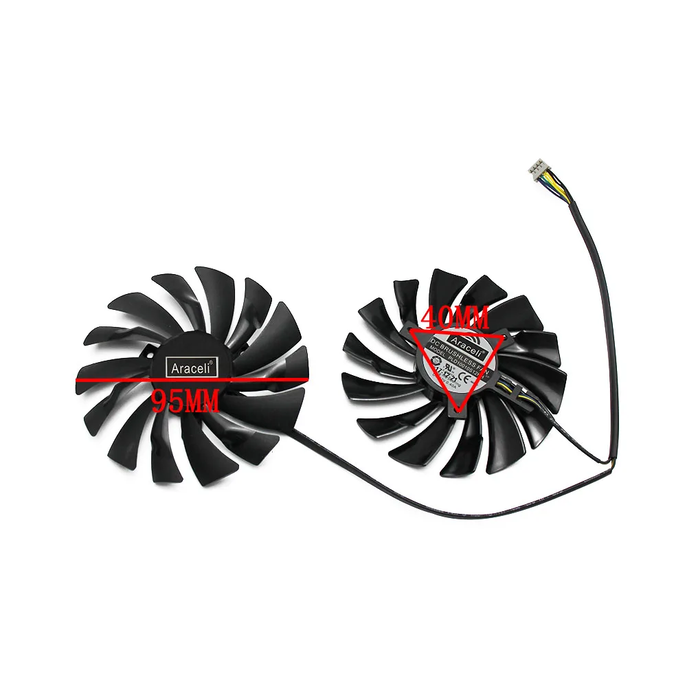 2PCS/lot 95MM PLD10010S12HH Cooler Fan Replacement For MSI Radeon R9 380 Armor 2X GTX 1060 970 RX580 Graphics Video Card Cooling