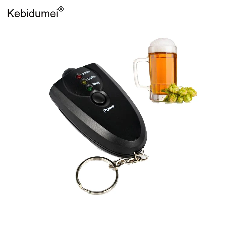 

Kebidumei Professional Alcohol Breath Tester Breathalyzer Mini Alcohol Tester with Keychain Red Light LED Flashlight Hot Selling