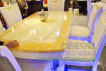 

Dining table soft glass tablecloth table mat waterproof oil crystal table cloth