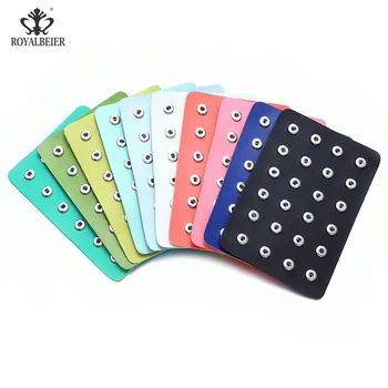 

Snap Button Display Stand 10 Colors PU Leather 18mm Snap Display For 24pcs/Set Snap Buttons Soft Stand Unisex DIY Jewelry