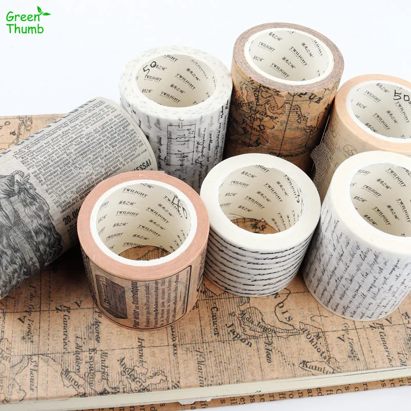 1 шт. красочная лента washi изоляционная старая газета винтажная карта мира