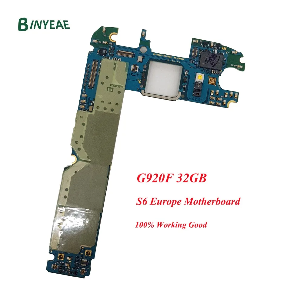 

BINYEAE Original Main Motherboard Replacement For Samsung Galaxy S6 G920F Android 7.0 Unlock Euopre logic Board Plate Card