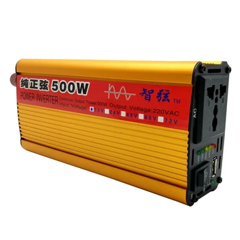 

Continuous Power 500W Pure Sine Wave OFF Grid Inverter DC12V/24V to AC 220V 50HZ Power Inverter Converter Power Display/USB Port