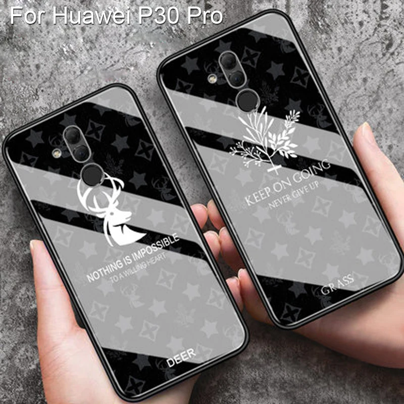 Корпус для huawei P30 Pro закаленное стекло мягкий силиконовый олень трава твердая задняя крышка оболочка для huawei P 30 Pro Чехлы huawei P30Pro