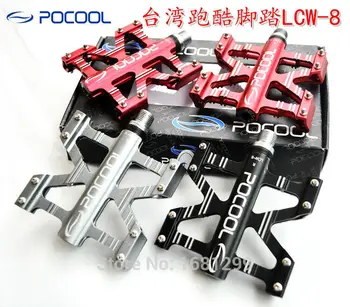 

Brand new POCOOL LCW-8 Aluminum alloy Mountain bike pedals double bearing bicycle pedals MTB parts with retail box Free shipping