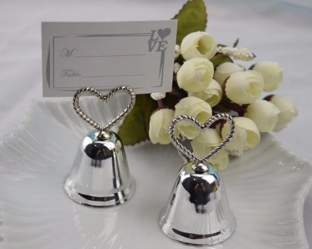 10 шт. Серебряный звонок имя номер меню стол место держатель карты клип свадьба