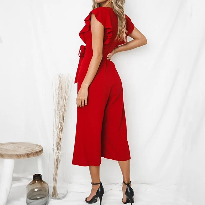 Женские комбинезоны 2019 лето новый модный сексуальный глубокий комбинезон с v