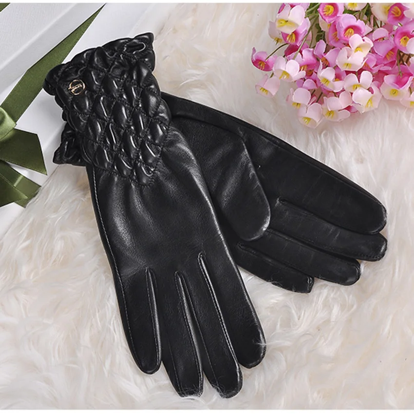 Women Gloves Wrist Elastic 2019 Top Fashion Goatskin Genuine Leather Solid Sheepskin Glove Thermal Winter Driving Free Shipping Women Gloves Wrist Elastic 2019 Top Fashion Goatskin Genuine Leather Solid Sheepskin Glove Thermal Winter Driving Free Shipping
