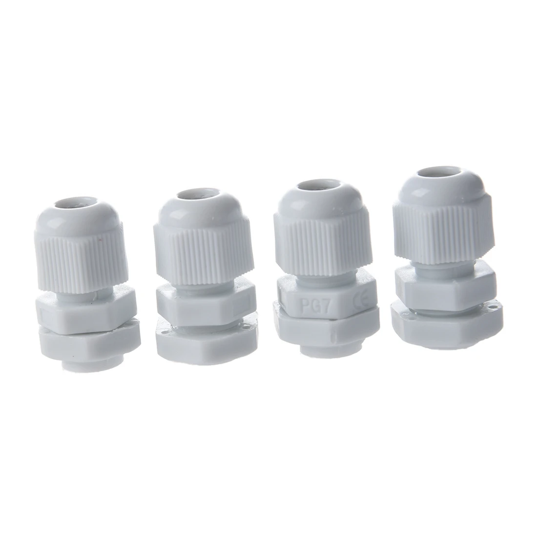 

4 Pcs 3-6.5mm Cables PG7 Waterproof White Plastic Glands Connectors