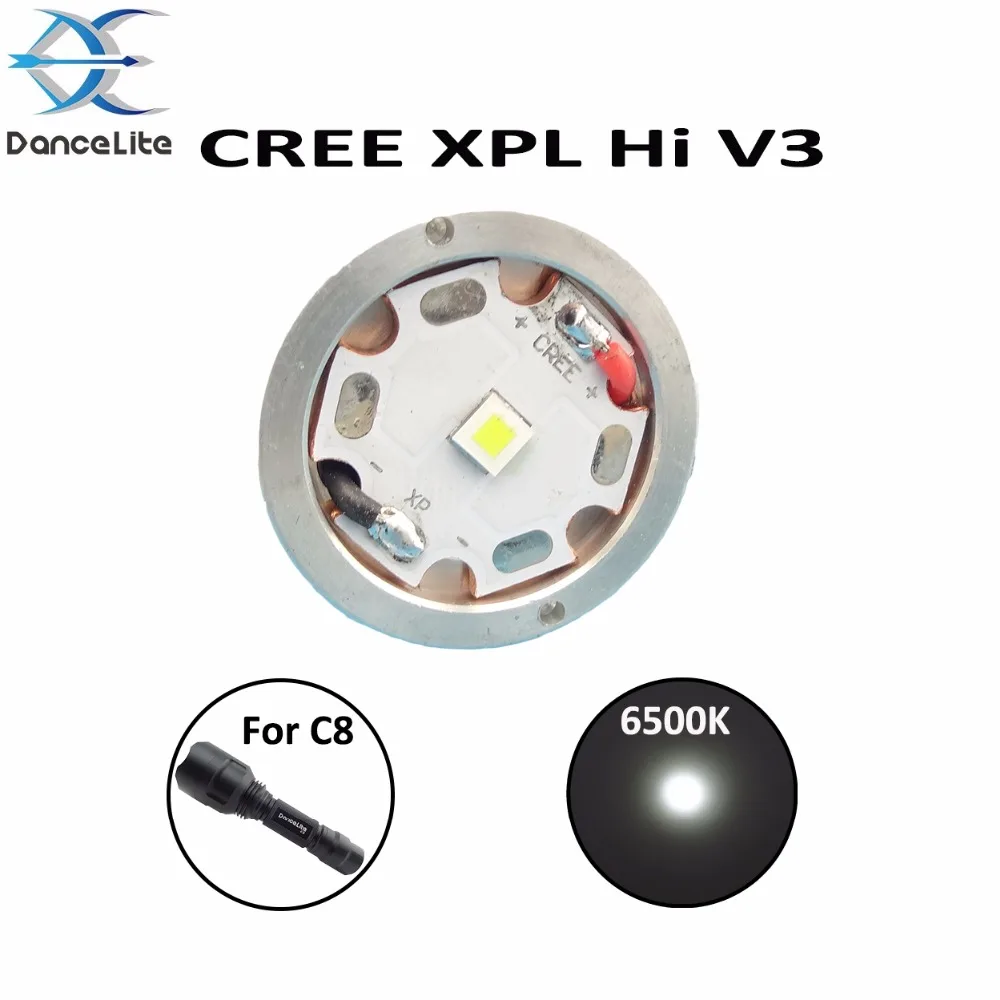 

1PC C8 XPL Hi V3 6500K LED Module, XP-L High Intensity LED Chip Drop-in For C8 Linterna Flashlight