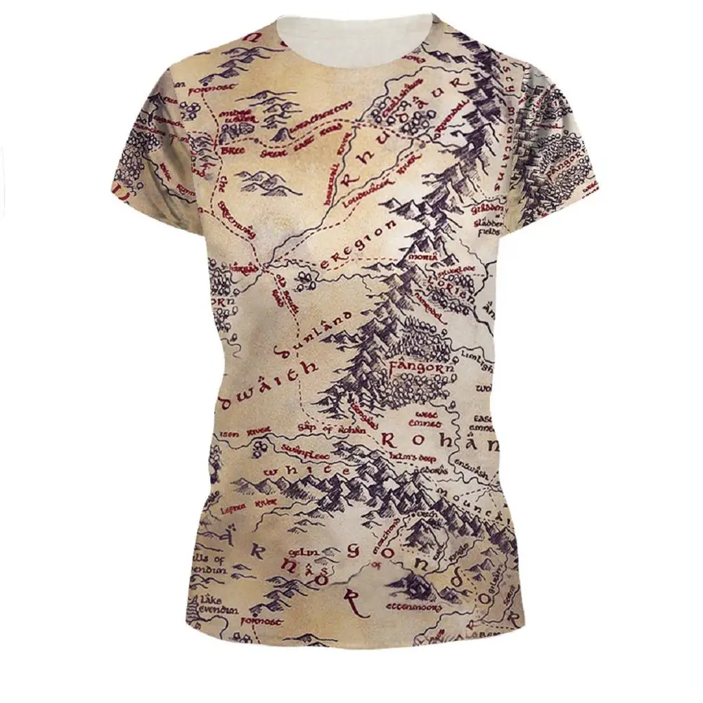 

2019 new novelty design round neck short map sublimation Halloween men and women Print Design Fashionable Boys tshirt