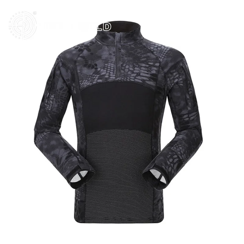 Men Long Sleeve Camo T-Shirt Quick Drying Clothes Outdoor Hunting Breathable SD