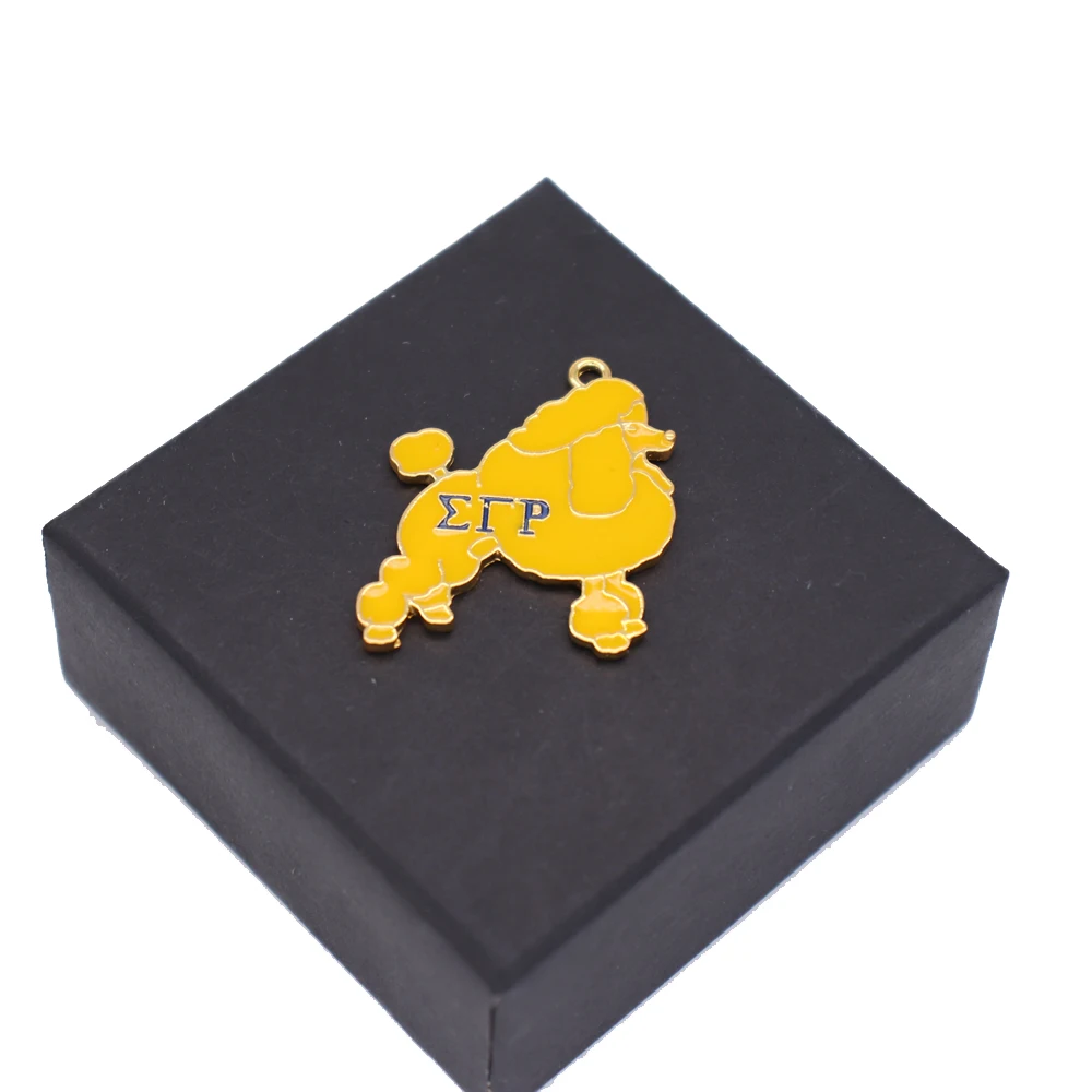 

New Fashion Custom Greek Letter Sorority Sigma Gamma Rho Charms Poodle SGR Pendant For Bracelets Necklace Key Chain Making