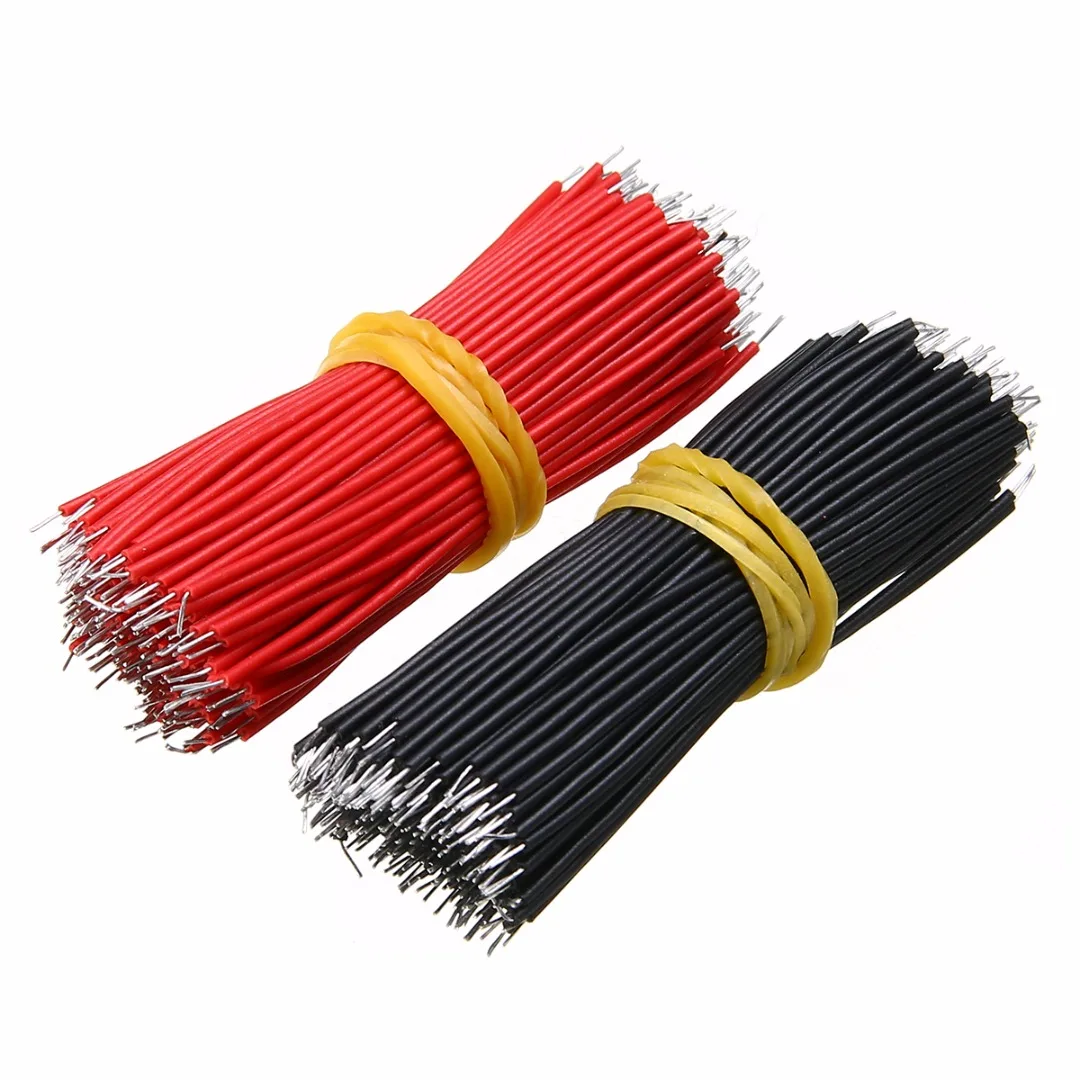400pcs/set Tin-Plated Breadboard Jumper Cable Wires Two Ends 6cm Black & Red Electronic Components Accessories