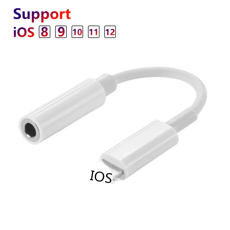 

IOS 11 12 Headphone Adapter For iPhone 7 8 X XR Max AUX Adapter To 3.5 MM Headphone Jack Audio Cable Converter Aux Music Adapter