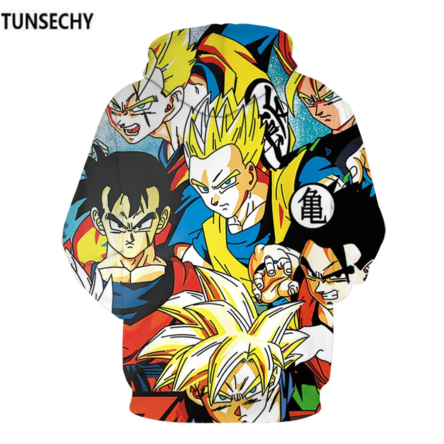 TUNSECHY Аниме Драконий жемчуг Z карманные толстовки с капюшоном Kid Goku 3D для мужчин и