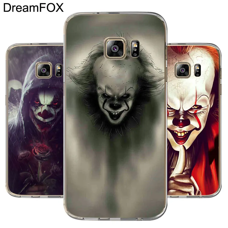 DREAMFOX M124 Pennywise Clown Horror Soft TPU Silicone Cover Case For Samsung Galaxy S5 S6 S7 S8 S9 S10 5G S10E Lite Edge Plus |