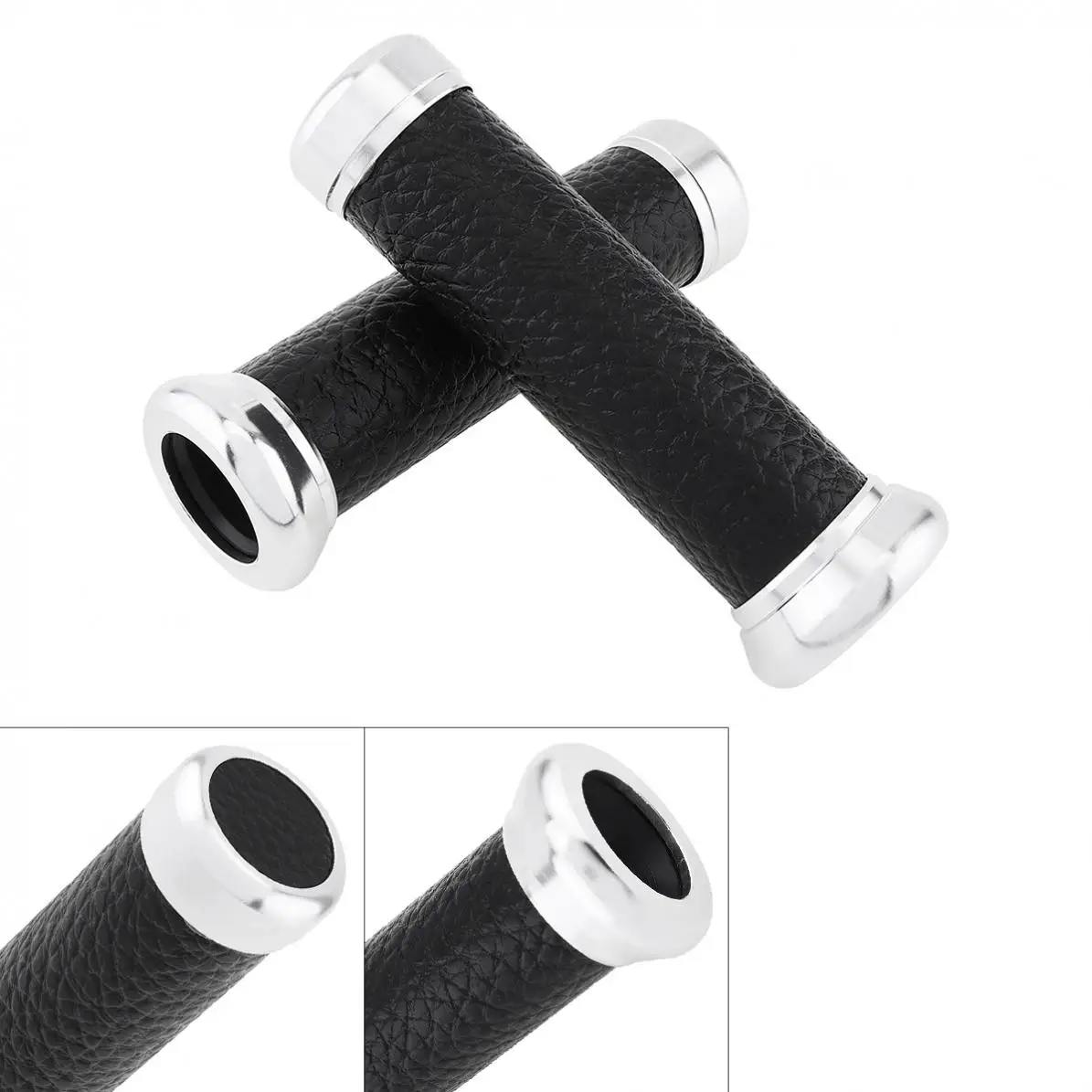 2 шт. 22 мм Универсальный алюминиевый+ резиновый Ретро мотоциклетный руль для мотоцикла