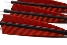 Longbowmaker 12PCS Red Streak Tukey Feather Arrows For Longbow With Carbon Shaft CRST9