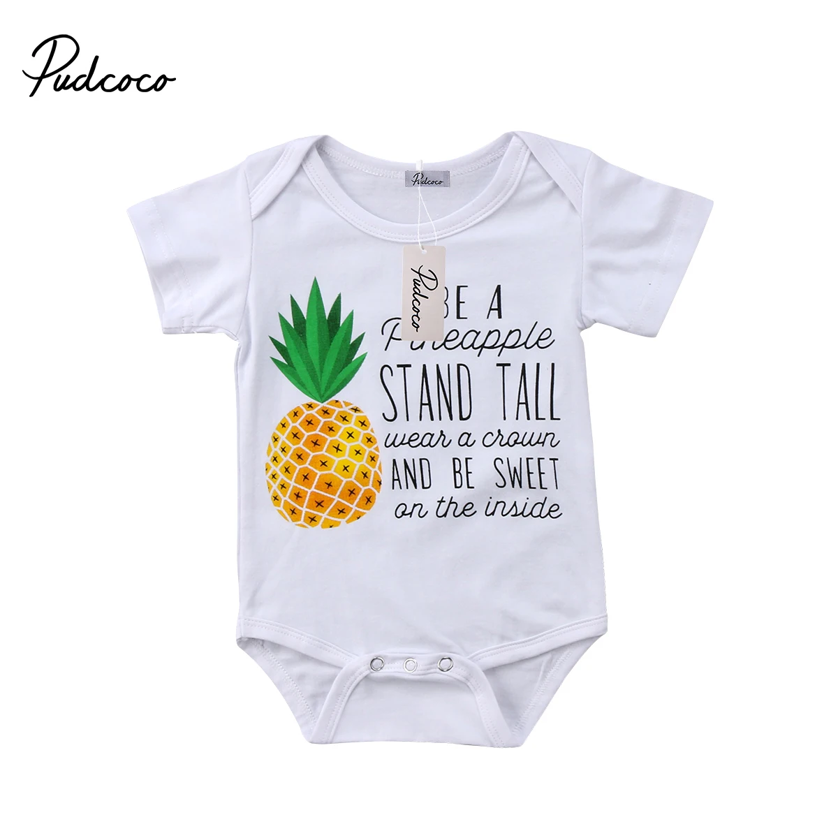 Newborn Baby Girls Boys Summer Fruits Bodysuit Babies pineapple Letters