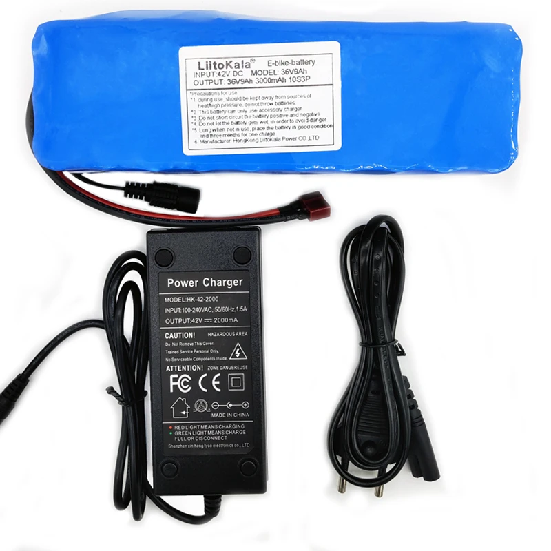 LiitoKala 36v 9ah литиевая батарея 18650 литий-ионный 42V 9000mAh аккумуляторная батарея 10s3p bms комплект зарядного устройства для велосипеда 2A