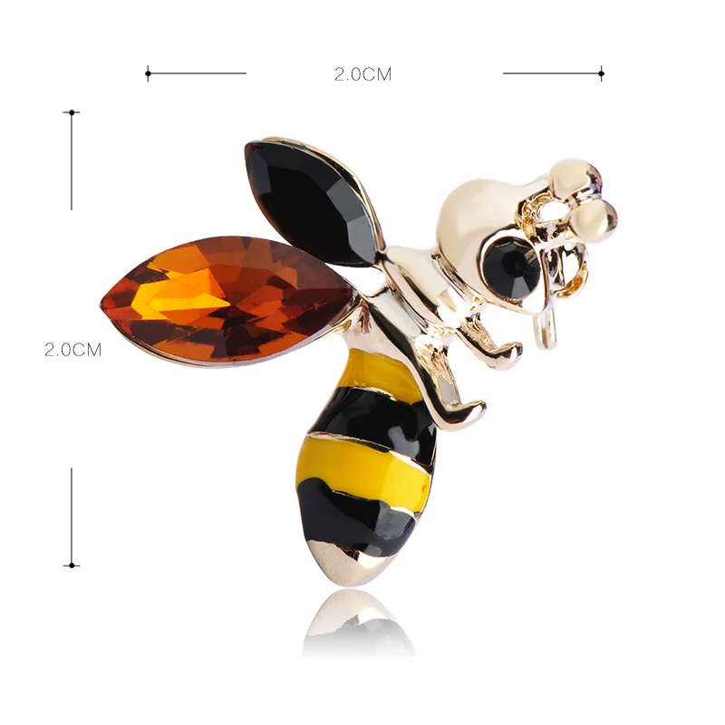 2 Stück Hummel Insekt Tier form Brosche Vintage Damen Kristall Strass für