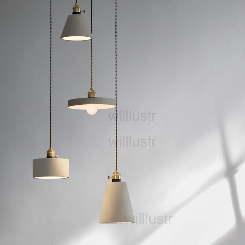 Бетонный подвесной светильник willlustr минималистичный дизайн скандинавский для