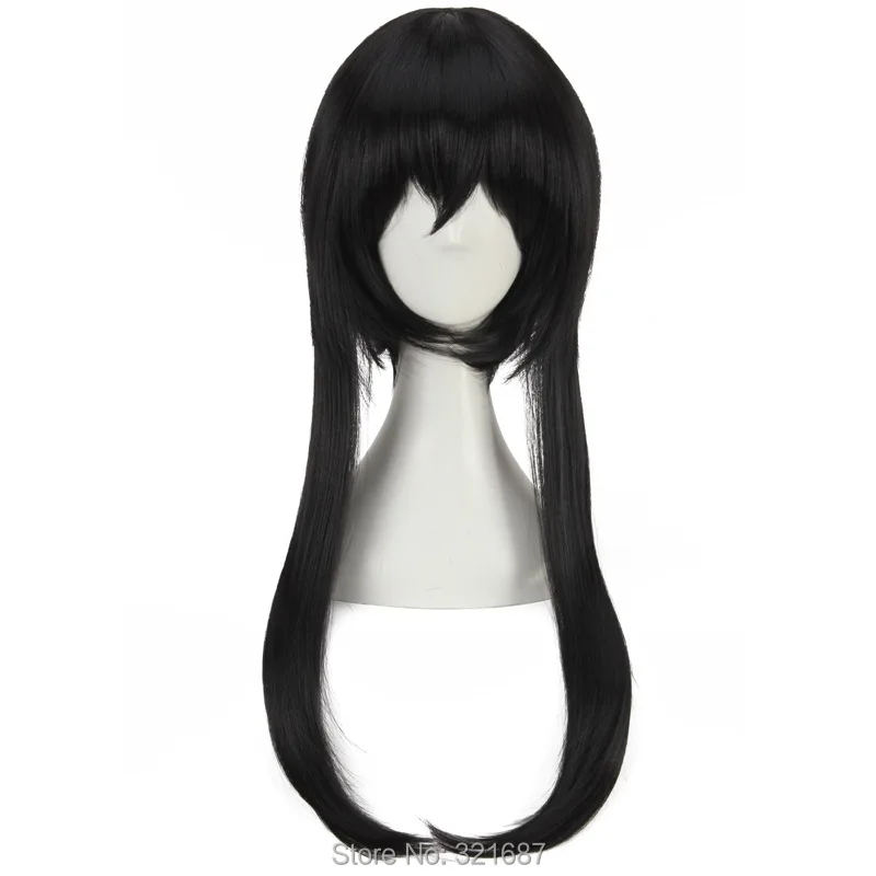 Ccutoo 3" черные длинные прямые прически синтетические волосы Косплей Полный парики с чипом хвостик